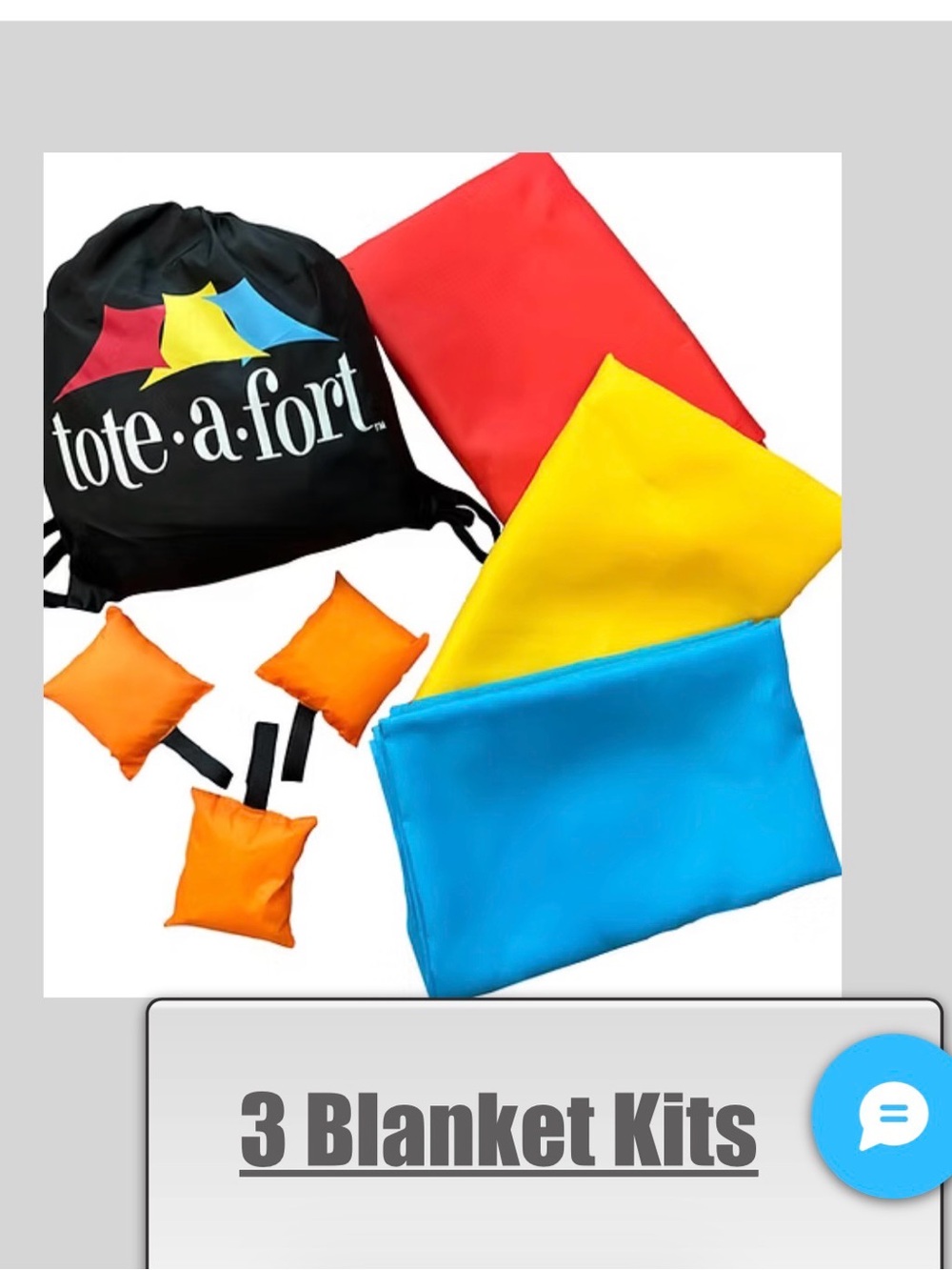 Kids Blanket Kit Set with Red, Yellow, Blue & Orange Pieces